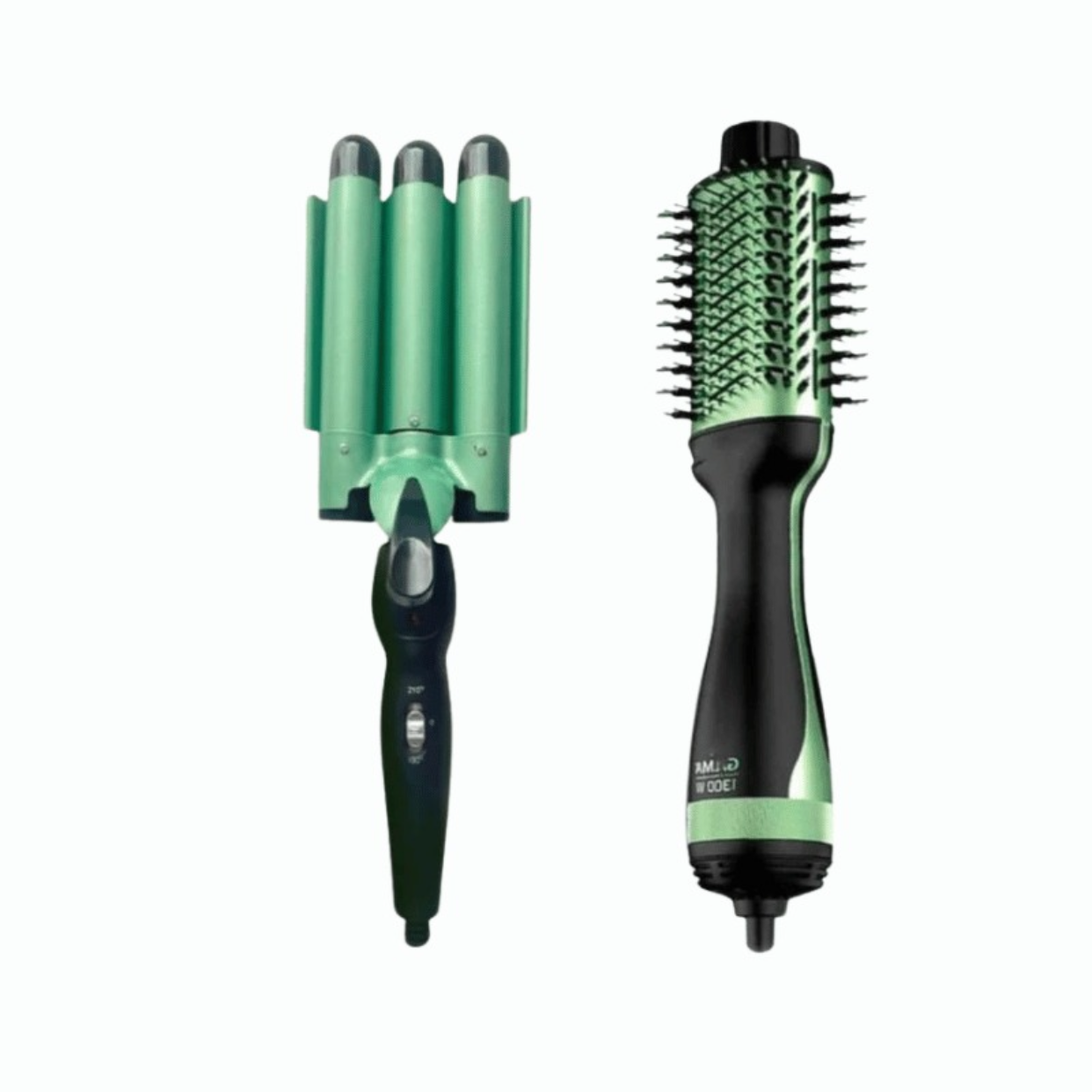 Combo Cepillo Secador + Pinza de ondas de sirena WAER