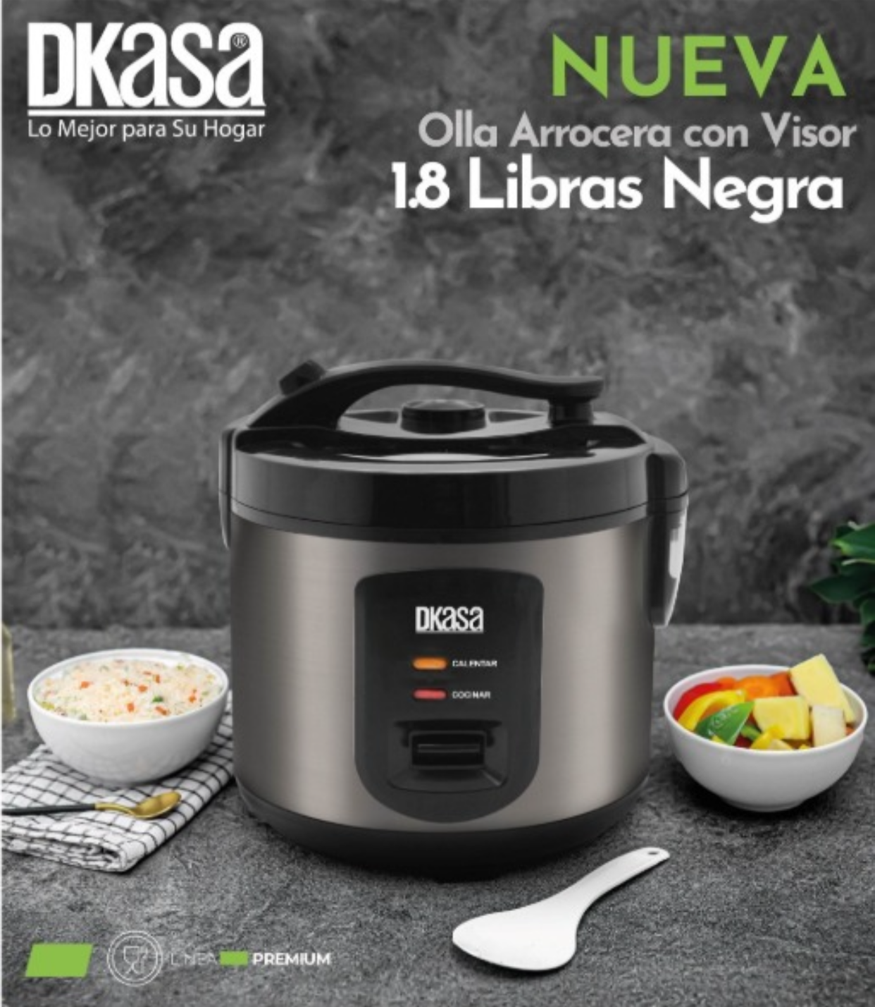 Olla arrocera 2 libras DKASA Inox hermetica con vaporera