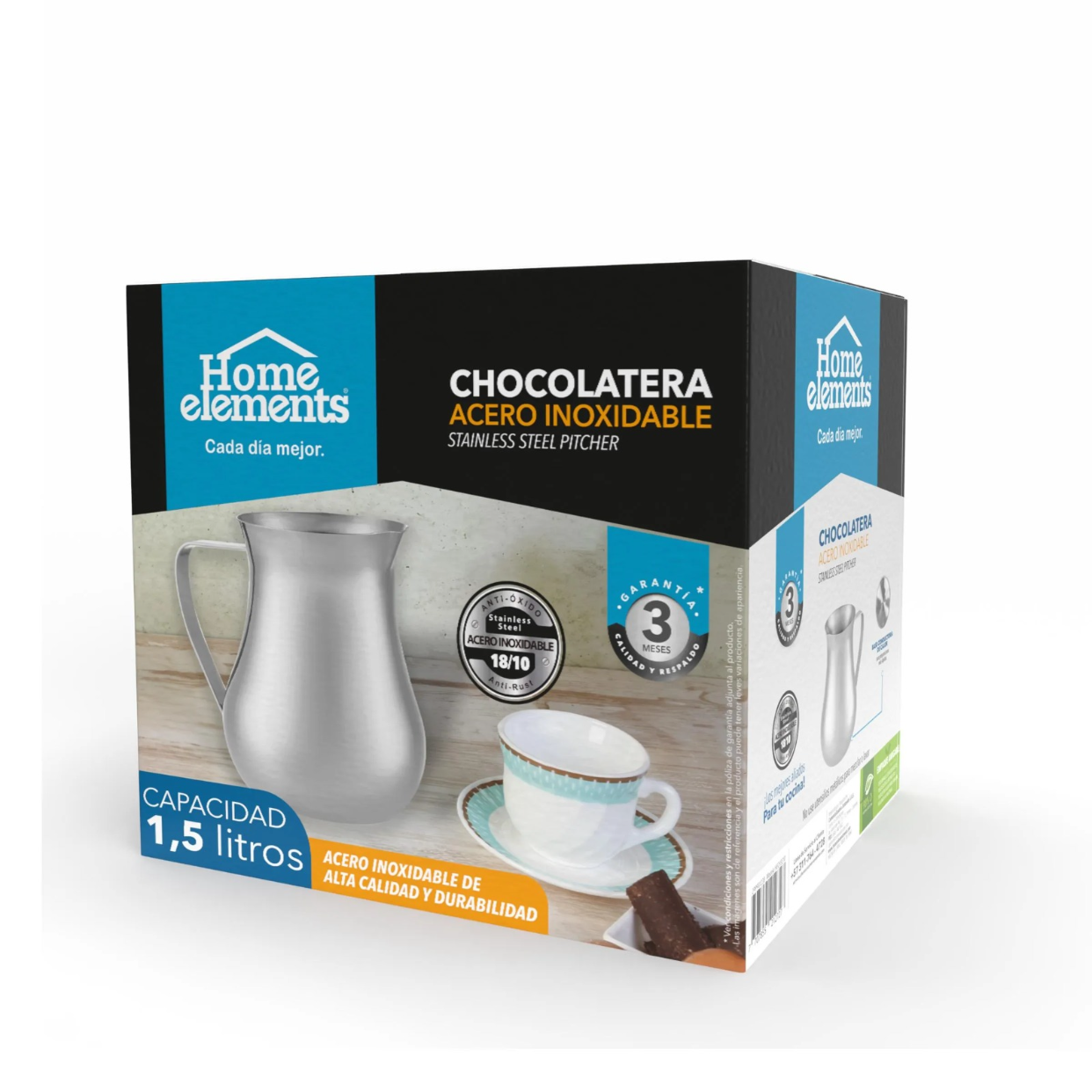 Olleta Chcolatera Acero inoxidable 1,5 litros HOME ELEMENTS