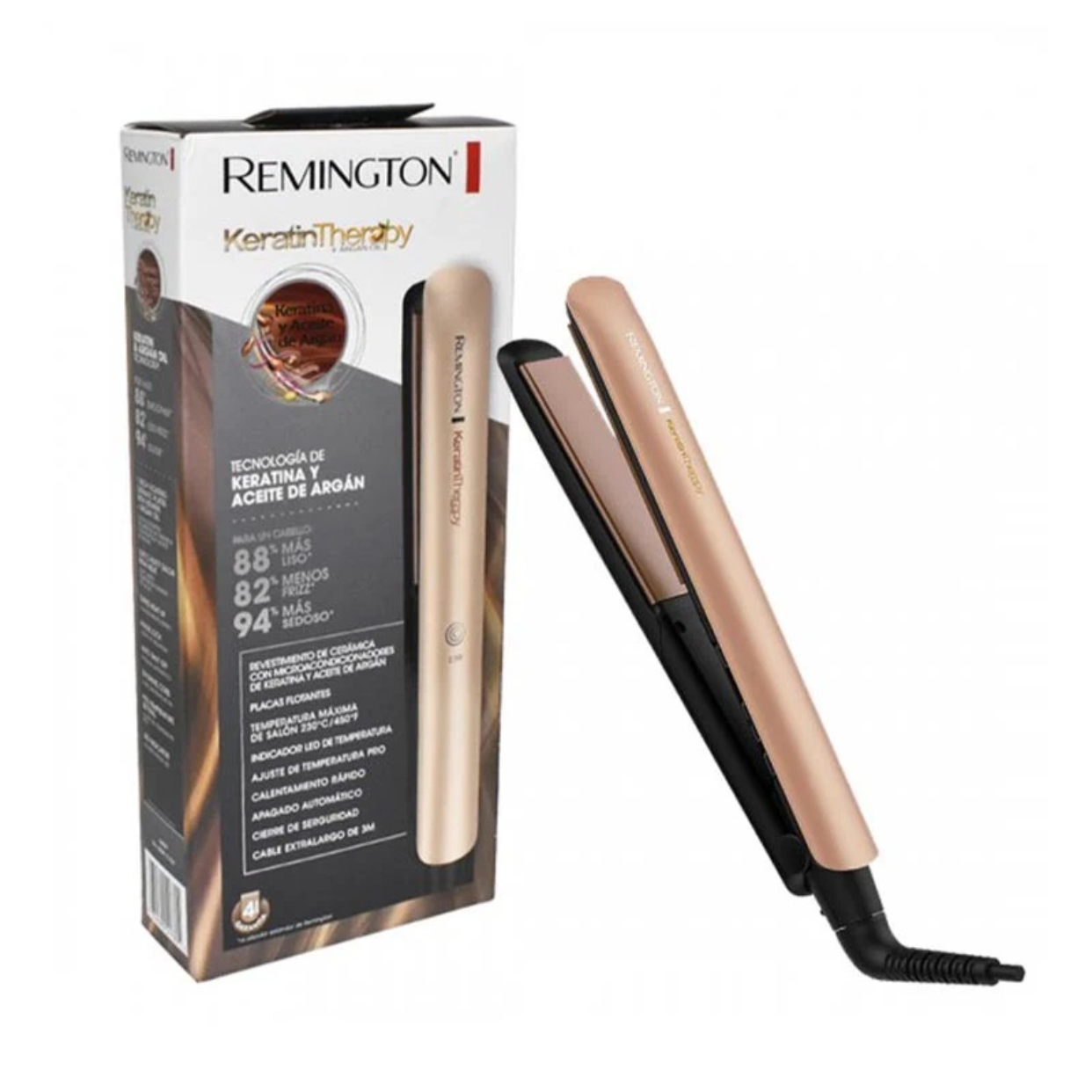 Plancha REMINGTON keratina y argan