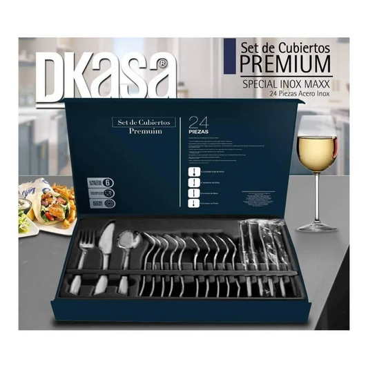 Juego de cubiertos 24 piezas premium esencial DKASA