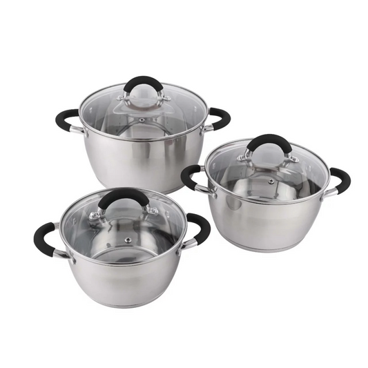 Set x 3 ollas acero inoxidable HOME ELEMENTS