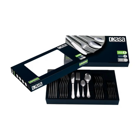Set de cubiertos x 24 piezas DKASA 550 acero inoxidable