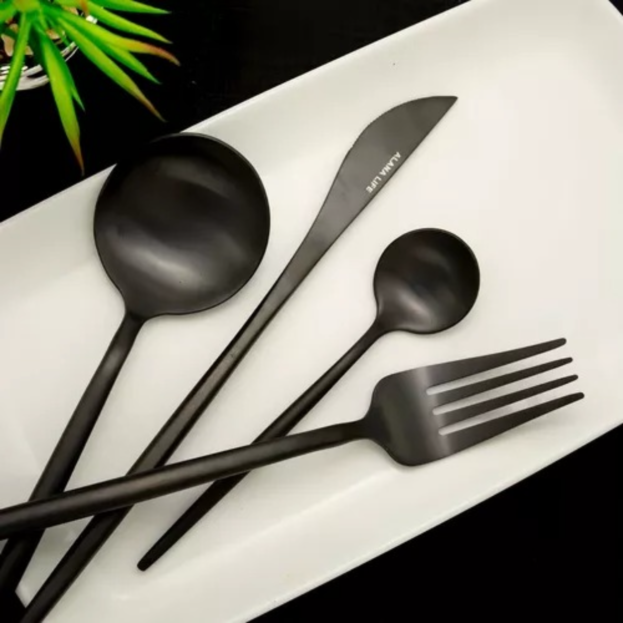 Set juego de cubiertos SAO PABLO ALANA 25 piezas NEGRO